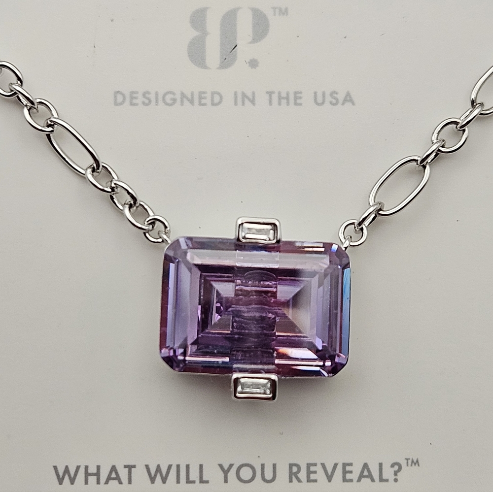 Bomb Party NK30285 "Unclouded Sky" Lavender Topaz Cubic Zirconia Necklace